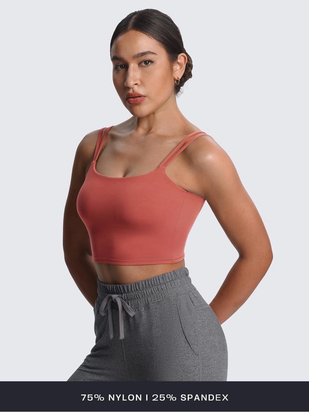 Double-Strap Twist Back Crop - Rust - Picture 2 of 5